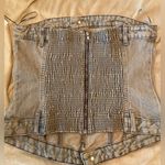 ZARA NWT  Denim Strapless Corset Top Size Medium Photo 3