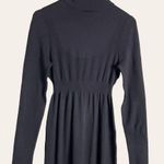 Toccin Dark Gray Ribbed Turtleneck Long Sleeve Midi Sweater Dress L Size L Photo 6