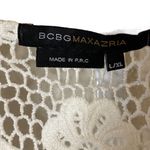 BCBGMAXAZRIA womans grey & white Paisley no button vest with lace back size L/XL Photo 1