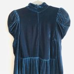 ZARA  Green Velvet Puff Shoulder Dress - S Photo 6