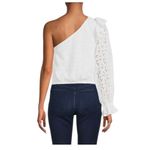 Cami NYC  Ardana Eyelet White One Shoulder Blouse Top size large Photo 1