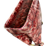 Brahmin Vintage  Red Floral Embossed Leather Shoulder Bag w/ Interior Storage Photo 8