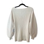 Majorelle  Riley Tunic Sweater Ivory ribbed blouson sleeves knit Revolve As Is Photo 7