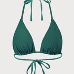 BERLOOK Dark Green Lurex Jacquard Triangle Bikini Top ONLY 22 Photo 8