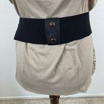 Bebe  black faux vegan leather studded stretch snap closure belt M/L NEW Photo 4