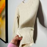 LOUNA Ivory Embroidered Puff Sleeve Floral Chunky Knit Sweater Size Small Photo 7