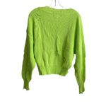NWT SER.O.YA Syd Sweater Women Size Medium Neon Green Distressed Grunge V Photo 3