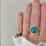 Boutique Southwestern Blue Turquoise Silver Ring “Norma” 7.5 Cowgirl Maximalist Photo 2