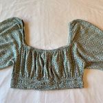 Urban Outfitters “Phoebe” Puff Sleeve Floral Print Crop Top Size M Medium EUC Photo 3