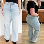 Judy Blue High Rise Control Top Straight Fit Jeans Vintage Light Blue Wash Photo 5