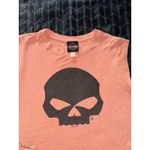 Harley Davidson Women's Louisville Skull T Shirt Crop Top Size M Orange Size M Photo 1
