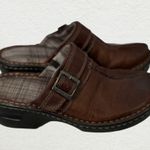 EastLand Women's Mae Brown Leather Slip on Clogs with Buckle 6M Comfort Mules Photo 2