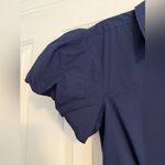 Tanya Taylor Elza Puff-Sleeve Cotton Poplin Shirtdress Navy Size 6 Photo 3