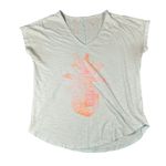 Lilly Pulitzer Burnout Tee Womens XS Blue V-Neck Short Sleeve Pima Cotton *Flaws Photo 0