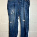 Old Navy  Boyfriend Cut Woman’s Distressed Denim Blue Casual Jeans Sz 12 Regular Photo 0