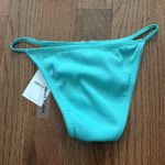 Forever 21 NWT  teal ribbed bow coquette bikini bottoms - M  Photo 2