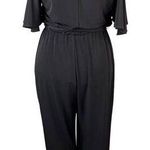 Calvin Klein Jumpsuit 8 Black Cold Shoulder Stretch Belt V-Neck Photo 1