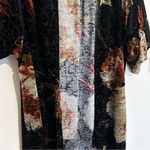 Mimi Chica  Floral Print Burnout Crushed Velvet Open Front Long Cardigan Medium Photo 3