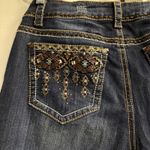 Keya Women’s Bootcut Jeans Size 35 Brown Tan Embroidered Studded EUC Blue Photo 1