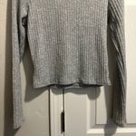 Olivia Rae Gray Ribbed Long Sleeve Top Photo 3