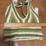 Hollister  Green and White Crochet Halter Top Size XS NWT Photo 7