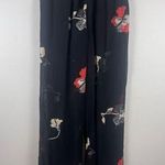 Ganni Georgette Pants Women 34 Black Floral Chiffon Tie Waist Pull On Sheer Boho Photo 0