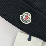 Moncler Logo-Appliquéd Ribbed Cotton Beanie Black Photo 2