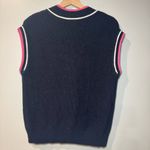 Talbots Plus Drop Shoulder Cable Knit Sweater Vest Blue Pink SZ S Preppy Tennis Photo 2