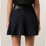 Rag and Bone  Basha Black Leather Blue Jersey Fit & Flare Mini Skirt Silk Size 6 Photo 1