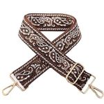 Nib Unbrand Paisley 5cm Colorful Thick Canvas Shoulder Belt Adjustable Strap Brown Photo 0