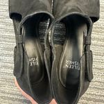 Eileen Fisher Black Iris Nubuck Leather Block Heel Cut-Out Sandal Open Toe 7.5 Photo 3