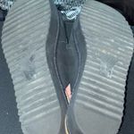 Clarks Wo size 11 Black Faux SUEDE straps and Tan w/ silver Buckle Sandals clean Photo 10