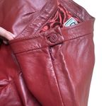 90s Y2K vintage high waisted straight leg leather pants Clio 8 red Photo 5