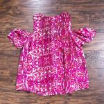 Show Me Your Mumu SMYM • Hazel Ruffle Top pink floral cold shoulder chiffon Pomegranate Punch Photo 8