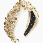 Lele Sadoughi 
Embellished Striped Cotton Knotted Headband Photo 0