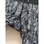 Nike Dri-Fit Womens Leggings Capri Running Patterned Stripes Black Gray Small Photo 3