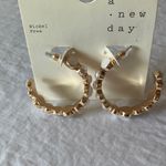 A New Day : Gold Tone & Faux Pearl Hoop Earrings- Nickel Free Photo 8