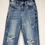 Judy Blue  High Rise Cropped Wide Leg Jeans Womens 27 Distressed Celeste Denim Photo 4