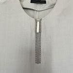 Fabiana Filippi Italian Neutral Gray 3/4 Sleeve Quarter Zip Tunic Shift Dress S Photo 2