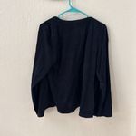 J.Jill Faux Suede Open Draped Cardigan Jacket Navy Blue Large Photo 6