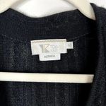 Vintage Top Knit Alpaca Blend Button Front Cardigan Sweater Longline Side Split Size M Photo 5