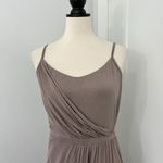 Michael Stars  Large Brown Jersey Lena Drape Midi Tank Dress Photo 1