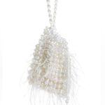 Cult Gaia Dory Ostrich Feather Beaded Wristlet in White, NWT Photo 2