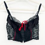 Nan Flower Womens VTG Vintage Coquette Whimsigoth Lace Cami Crop‎ Corset Top M Black Size M Photo 0