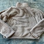 Forever 21 Beige Cropped Sherpa Fleece Pullover Small Photo 1