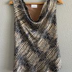 Adrienne  Animal Print Satin Sleeveless Top Size Medium EUC Photo 1