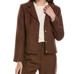 THE GREAT. Western Blazer Size 0 Hickory Brown NEW Pearl Snap Rodeo Jacket Photo 0