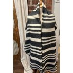 ZARA Long Blanket Scarf Black White Striped Photo 3