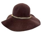 Forever 21 Vintage Y2K Women's Wool Chain Wide Brim Floppy Hat Brown One Size Photo 1