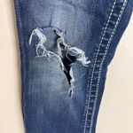 Maurice's Maurice’s premium ladies Dark Blue thick stitching Distressed Women Jeans Sz 28 Photo 5